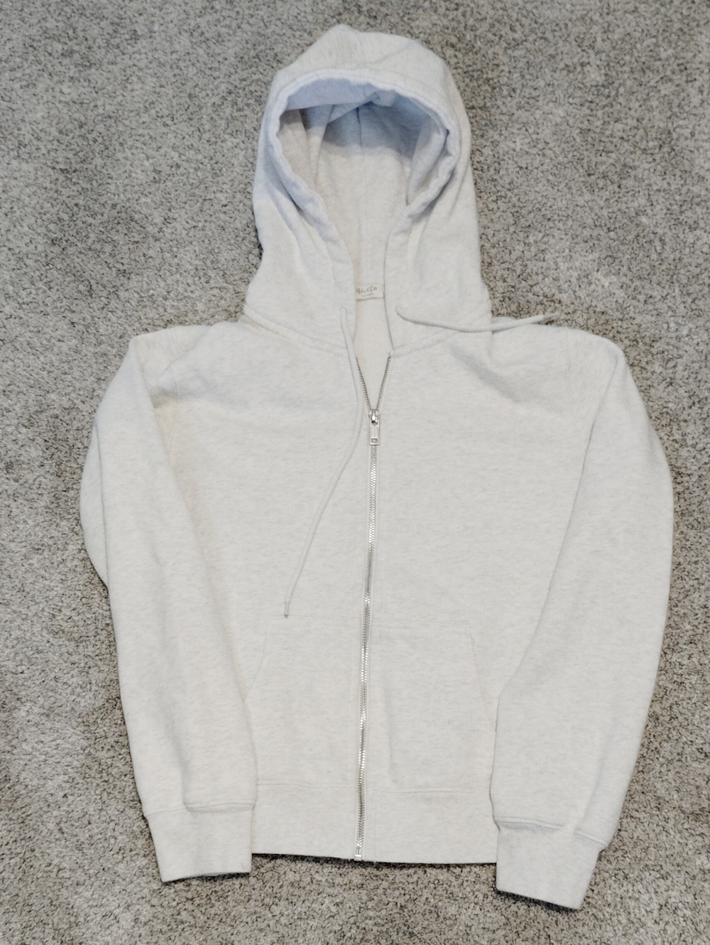 Brandy Melville Light Gray Zip-Up Hoodie